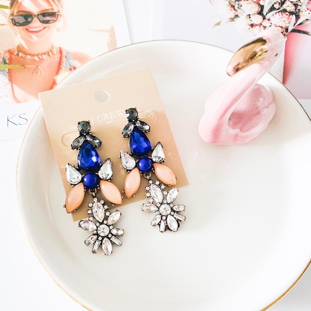 Last Onej. Crew Multicolor Statement Earrings Blue - image 4